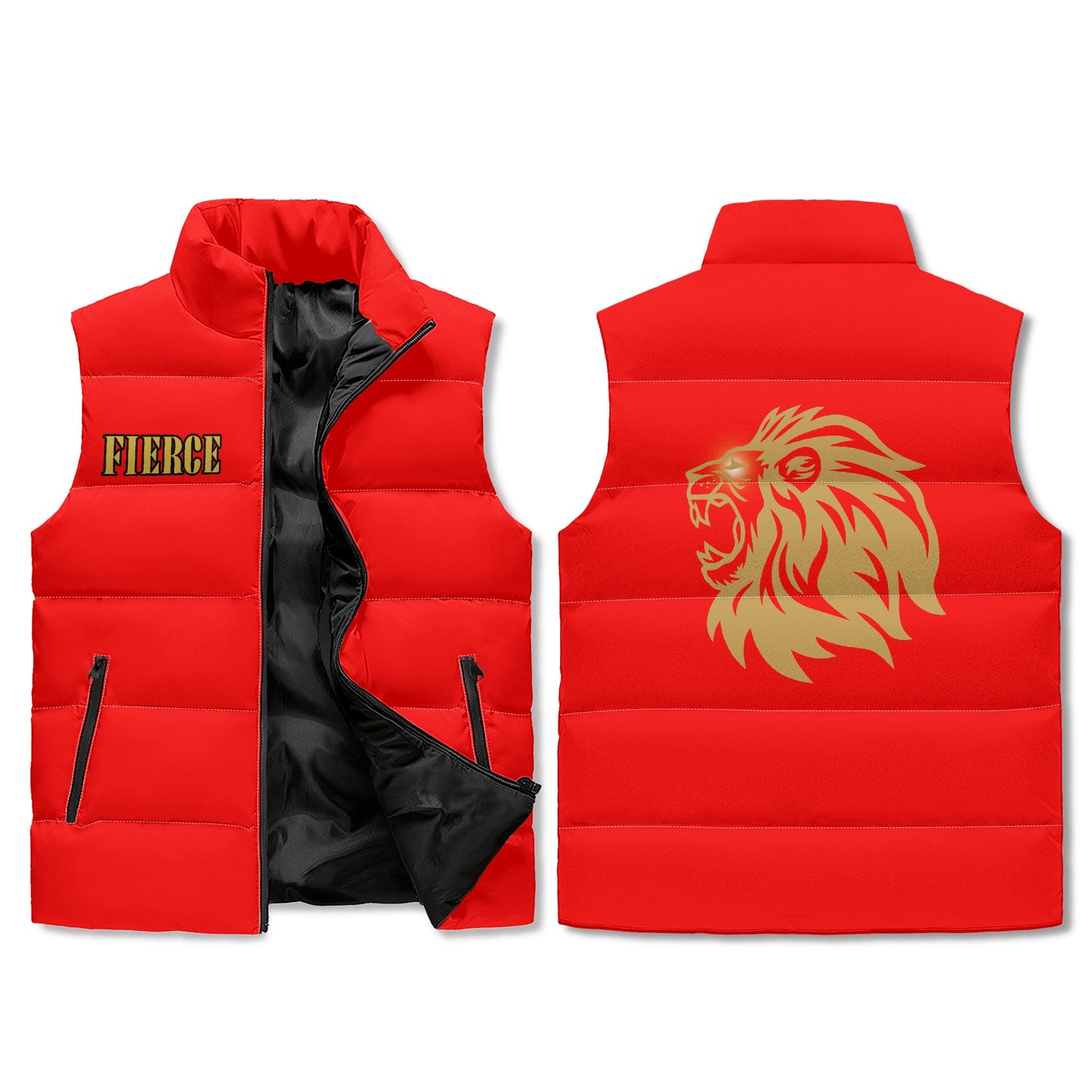 The Lion’s Power Puffer Vest – Unisex Strength. Street-Ready Warmth.