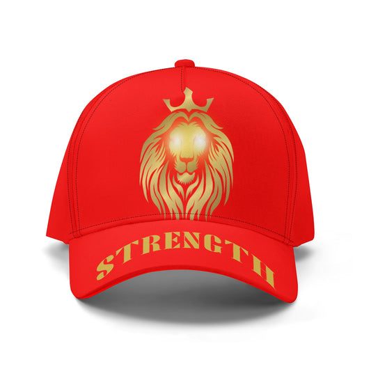 The Lion’s Strength Custom Cap – Red Heat. Bold Moves. Your Signature.